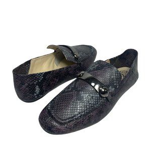Vince Camuto Leather Slip-On Loafers Padaire Purple Snake Skin Print Women 11W